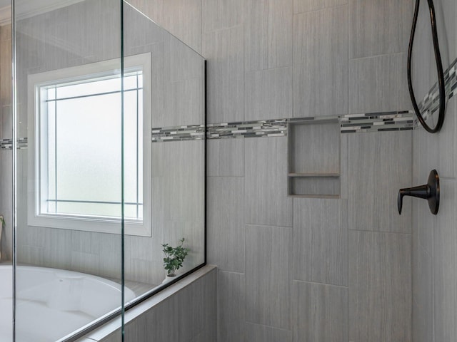 bathroom with independent shower and bath