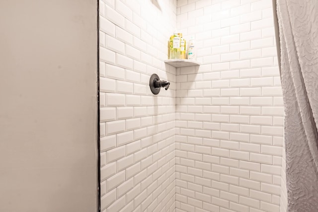 room details with tiled shower