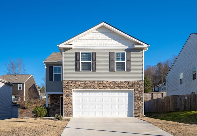 view of property featuring a garage