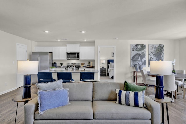 living room featuring light hardwood / wood-style floors