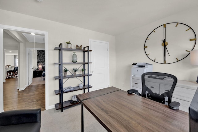 office featuring hardwood / wood-style floors