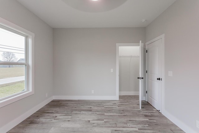 empty room with light wood-type flooring