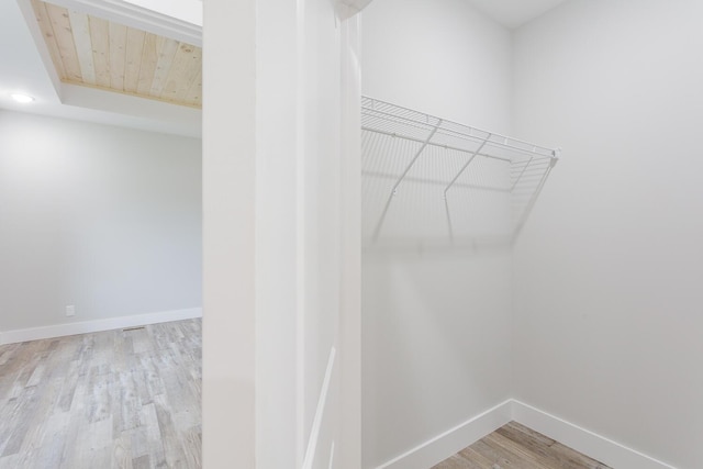 spacious closet with hardwood / wood-style floors