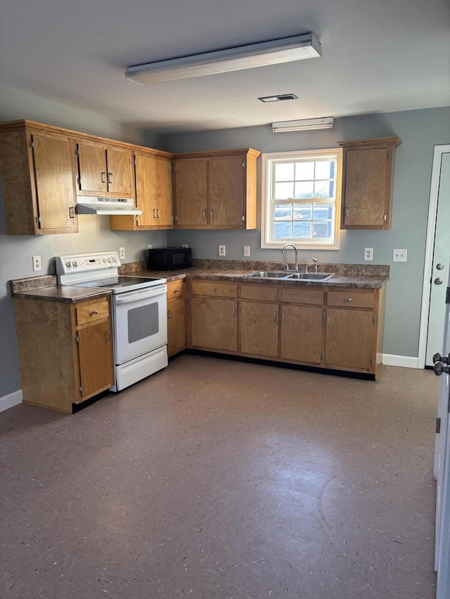 kitchen featuring sink and electric stove