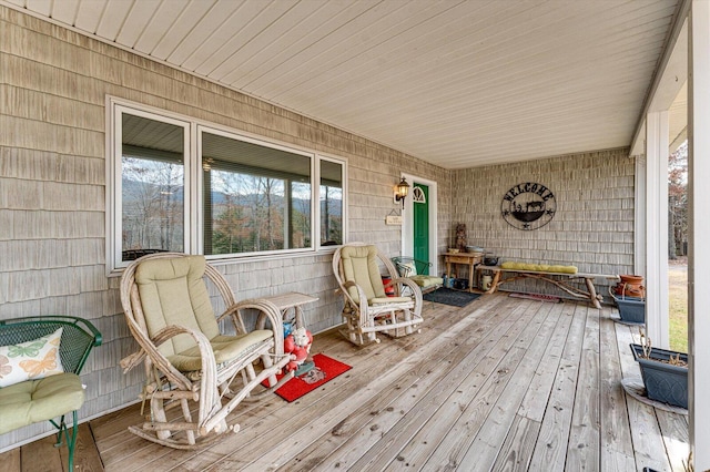 wooden deck with covered porch