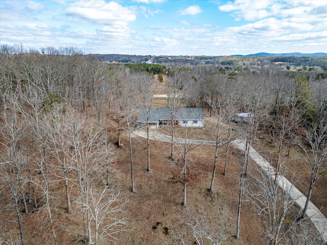 aerial view featuring a mountain view