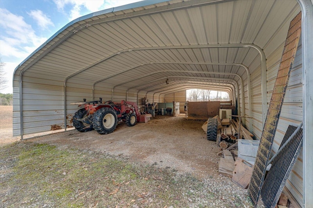 exterior space with lofted ceiling