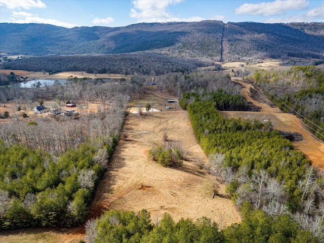 drone / aerial view with a mountain view