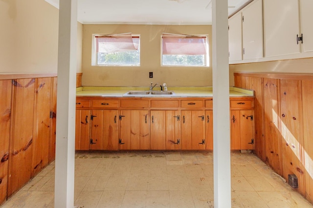 kitchen with white cabinetry and sink