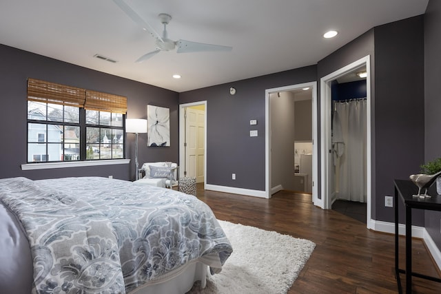 4220 Saint Elmo Ave, Chattanooga, TN 37409 - bedroom with wood finished floors, baseboards, recessed lighting, and a ceiling fan