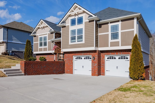 view of front of home featuring a garage