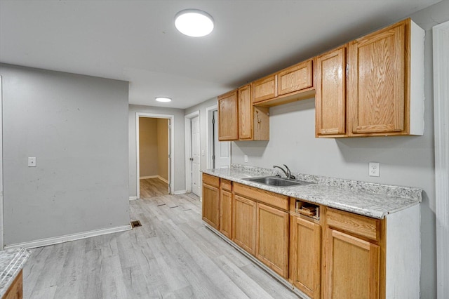 kitchen featuring sink and light wood-type flooring