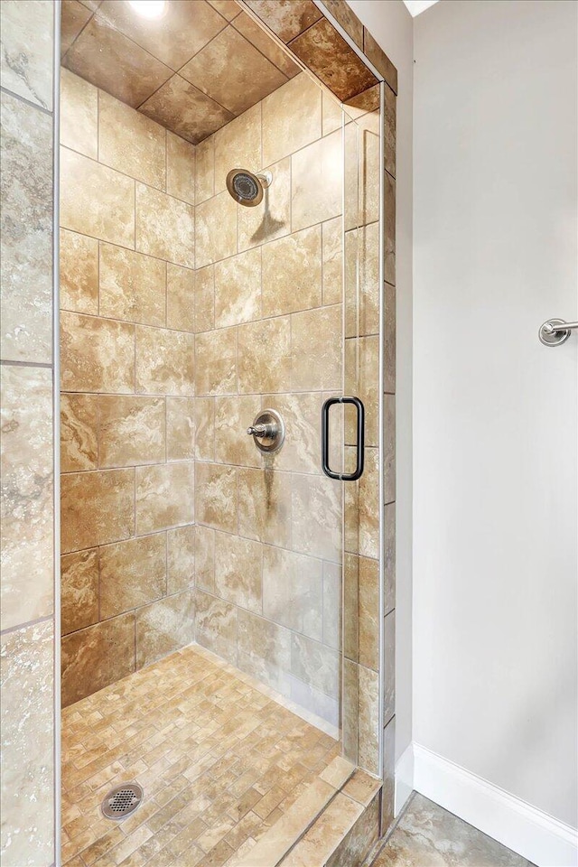 bathroom featuring walk in shower