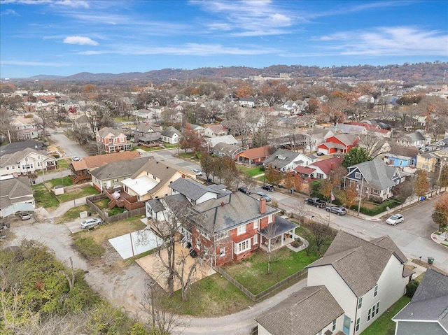 bird's eye view with a mountain view