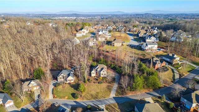 bird's eye view featuring a mountain view