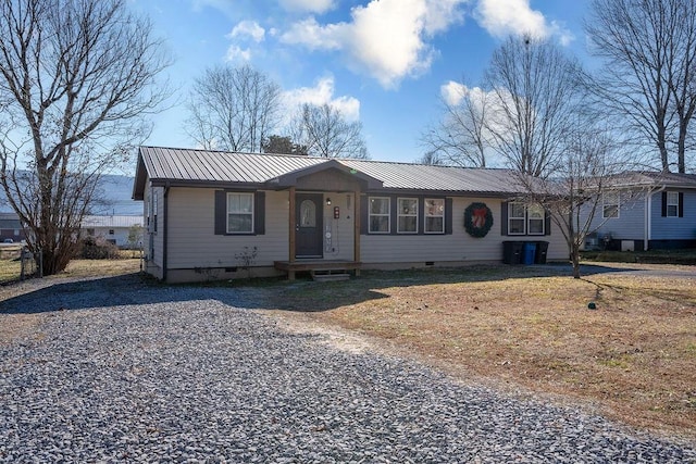 view of single story home