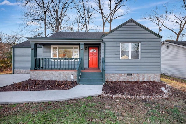 view of front of property with a porch