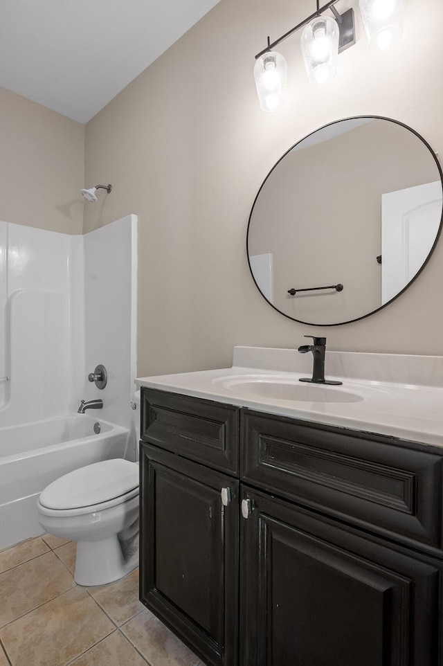 8500 Standifer Gap Rd, Chattanooga, TN 37421 - bathroom with toilet, tile patterned flooring, vanity, and shower / bathtub combination