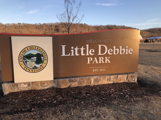 view of community sign