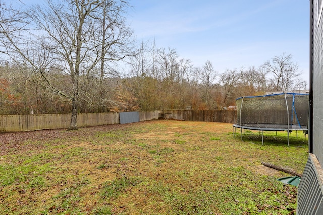 view of yard featuring a trampoline