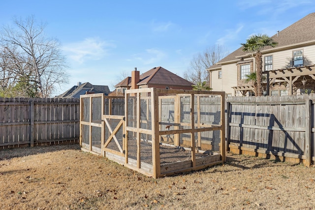 view of jungle gym featuring a lawn