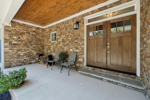 entrance to property with a porch