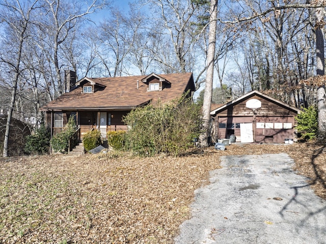 view of front facade featuring covered porch