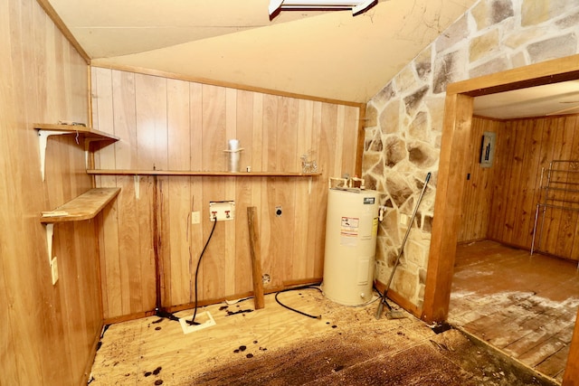 interior space featuring water heater