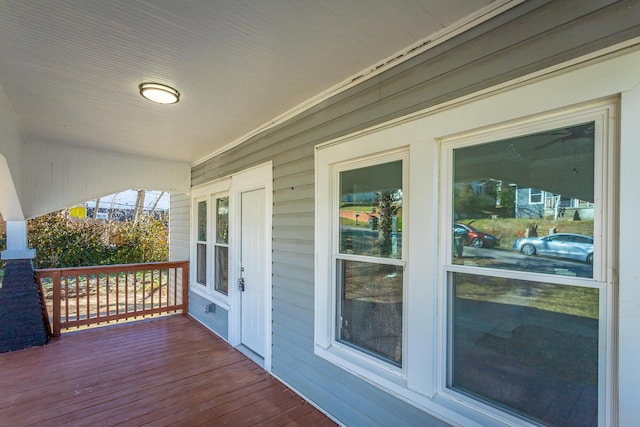 deck with covered porch