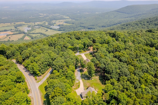 aerial view with a mountain view