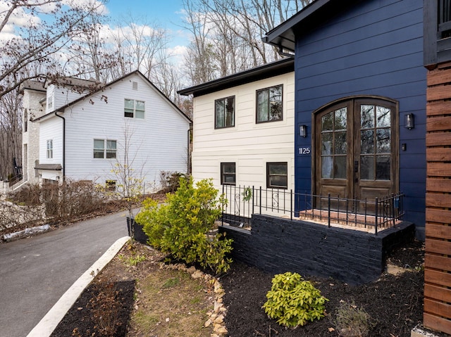 back of house with french doors