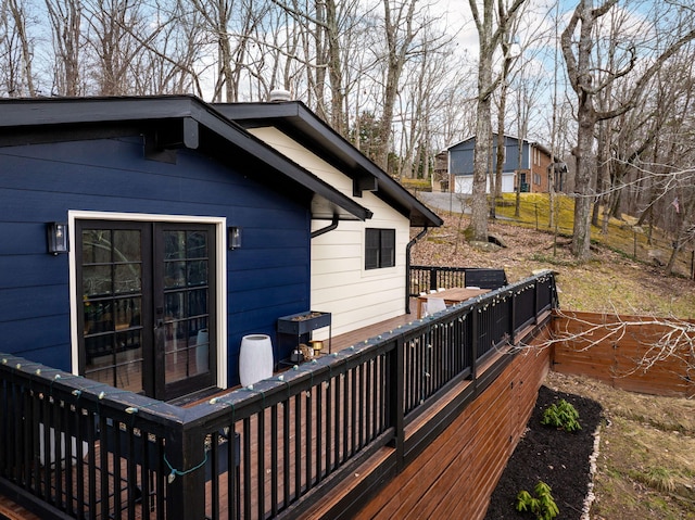 deck featuring french doors