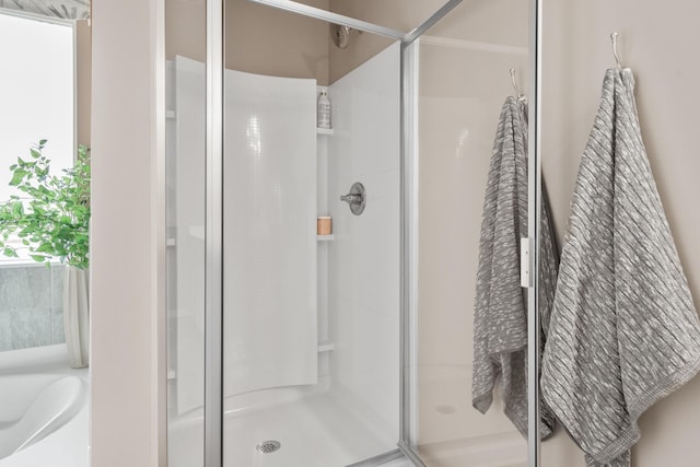 bathroom featuring walk in shower