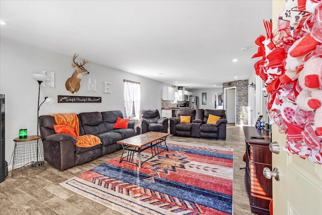 living room featuring hardwood / wood-style flooring