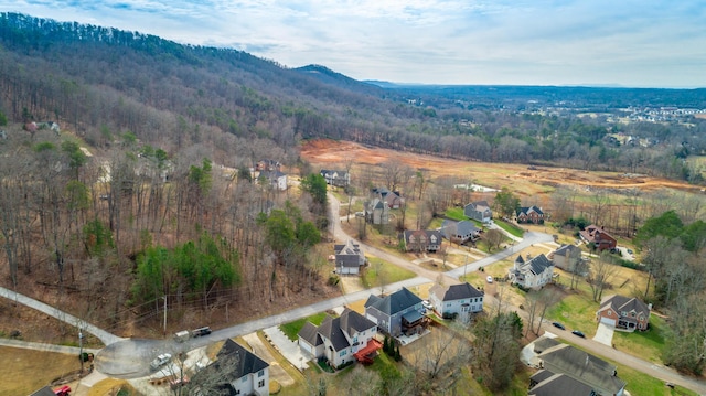 bird's eye view with a mountain view