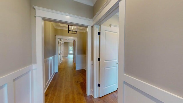 hall with light wood-type flooring