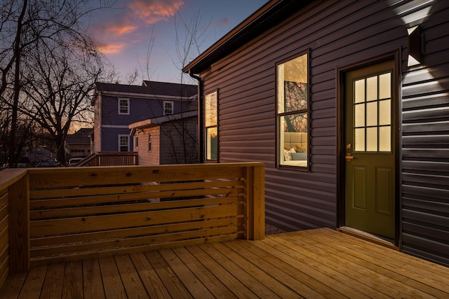 view of deck at dusk