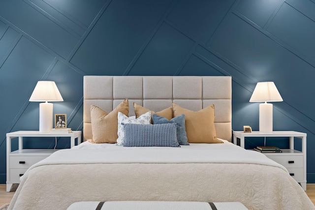 bedroom featuring light hardwood / wood-style flooring