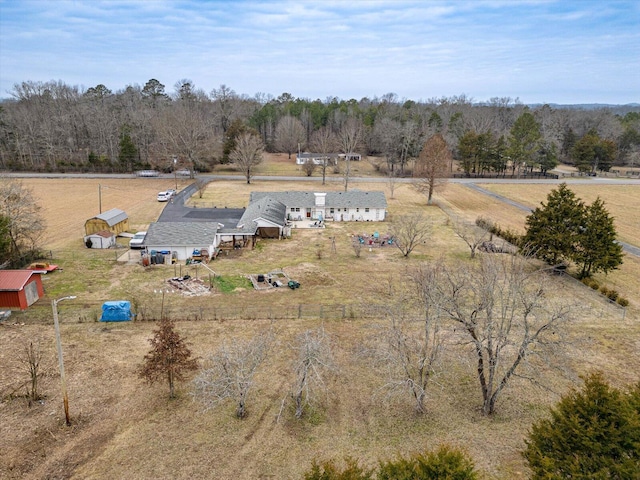 bird's eye view featuring a rural view