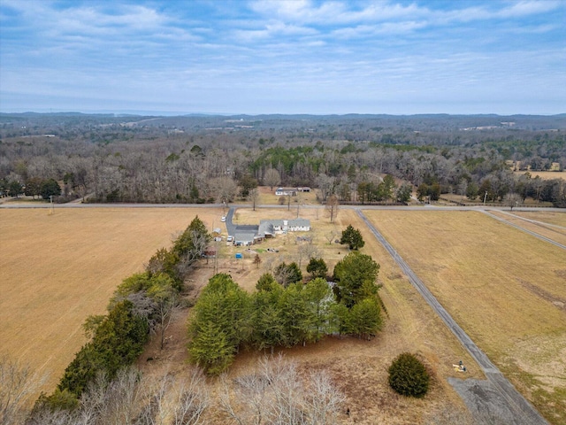 bird's eye view featuring a rural view