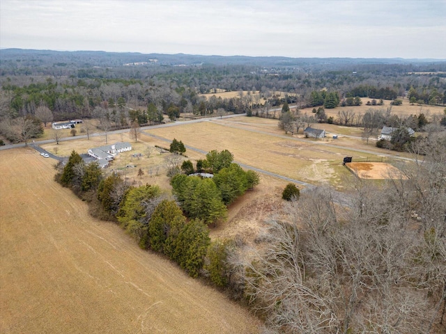 bird's eye view with a rural view