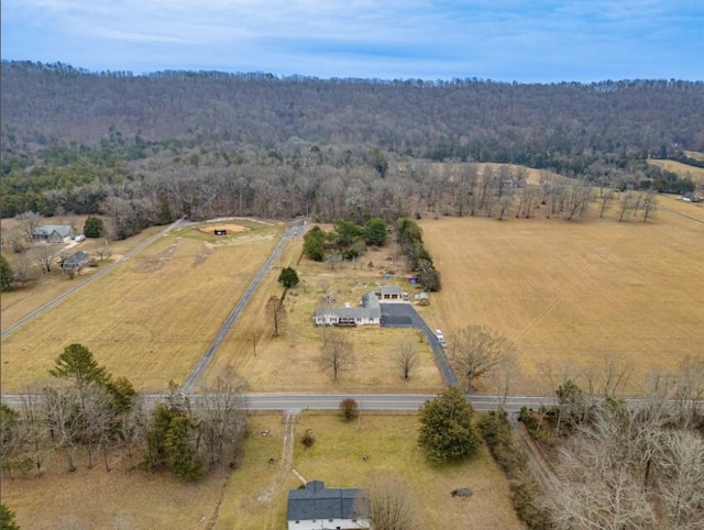 drone / aerial view with a rural view