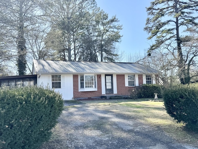 view of single story home