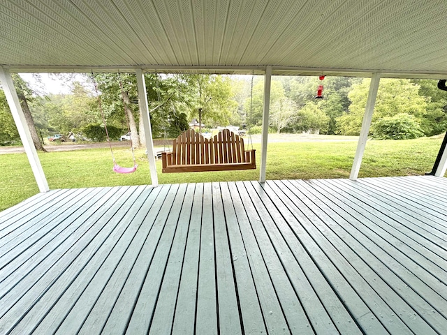 deck with a yard