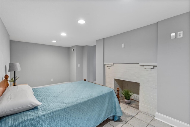 view of tiled bedroom