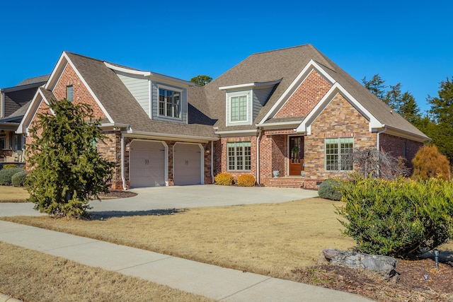 view of front of house with a garage