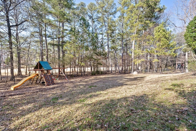 view of yard featuring a playground