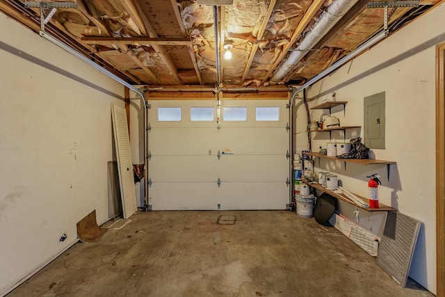 garage with electric panel