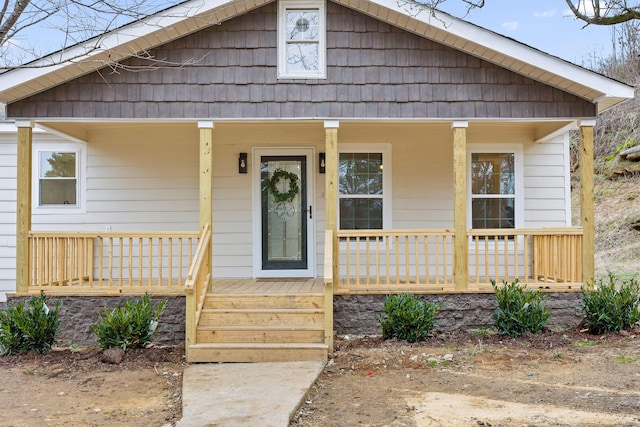 bungalow-style home with a porch