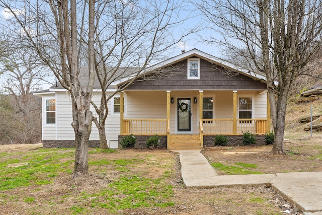 bungalow-style home featuring a porch